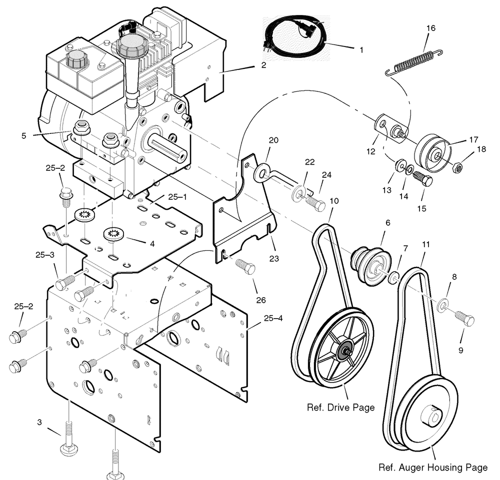 Engine Diagram and Parts List for 629117X31A 2004 Briggs and Stratton Snow Blower